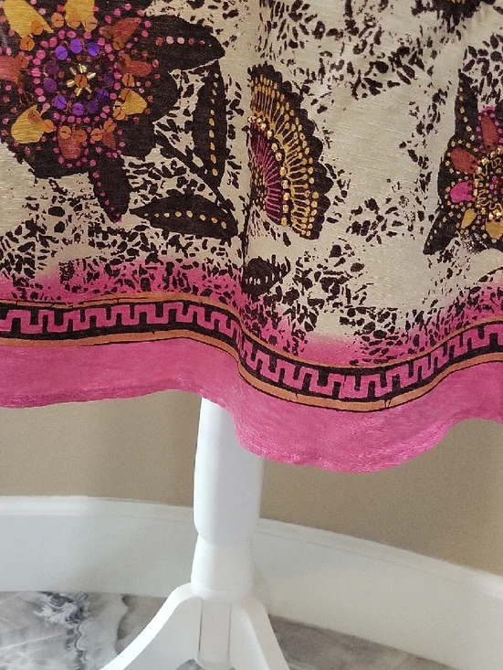 Anthracite Silk Sequin and Bead Midi Full Skirt - Picture 5 of 8